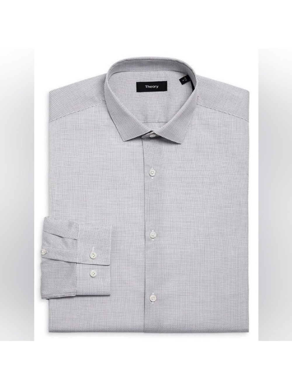 New - Theory Cedrick Dress Shirt 17.5 Barrington Grid